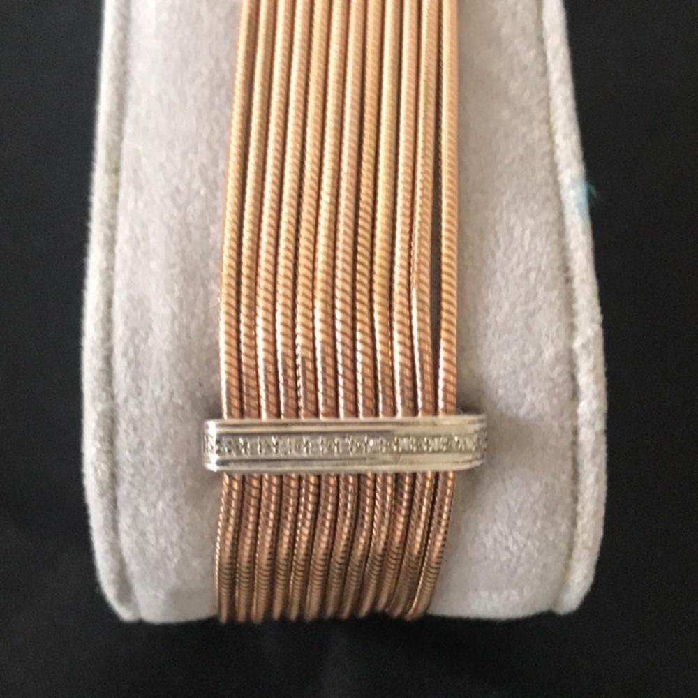Rose tone with diamonds bracelet 925 - Picture 3 of 12
